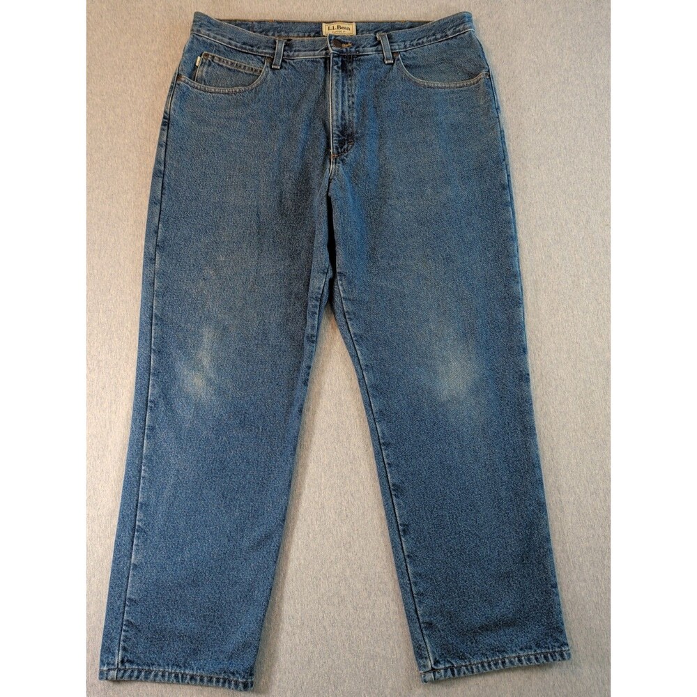 L L Bean Classic Fit Jeans Flannel Lined Men's 38X29 Insulated Rugged Work Pants